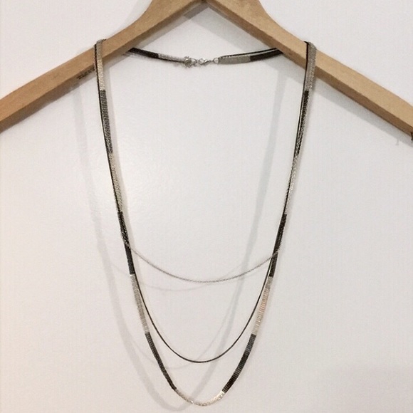 Black & Silver Chain Necklace - Picture 2 of 8